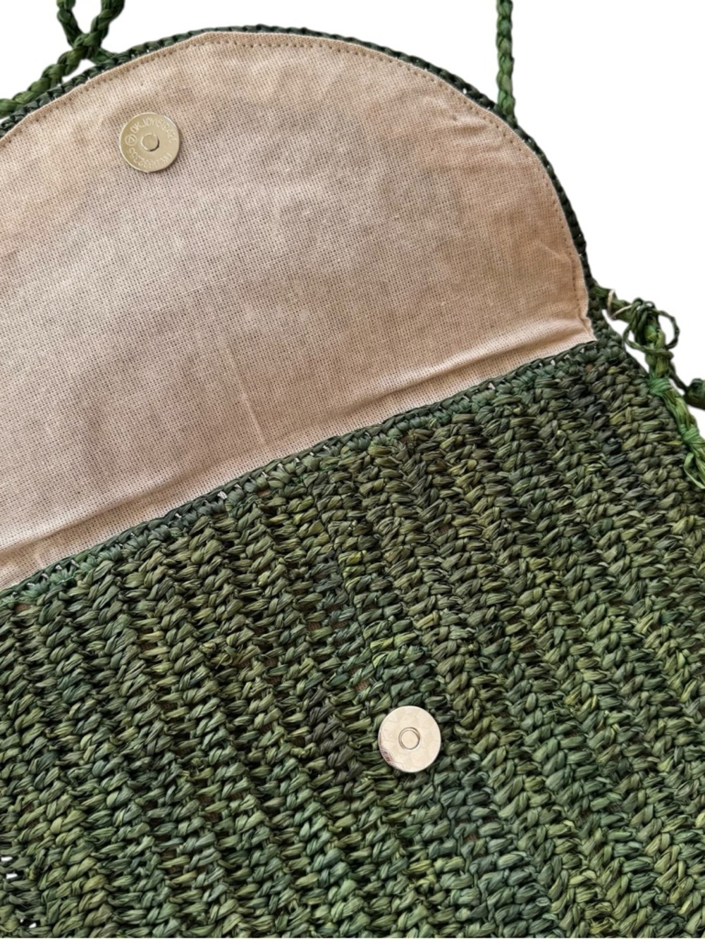 NWT Mar Y Sol Naomi Raffia Shoulder Bag Sage Green - Picture 6 of 11